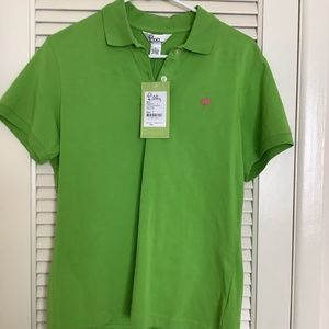 NWT Lily Pulitzer bright green shrunken Polo